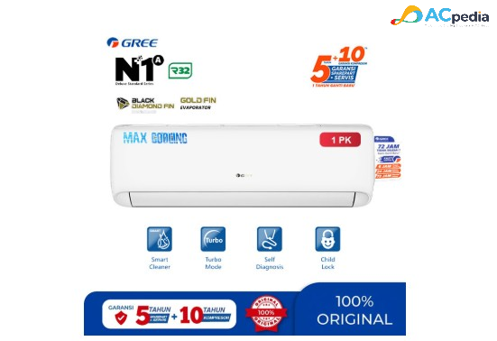 Gree AC Wall Mounted Split Deluxe Standard Series 1 PK - GWC-09N1A